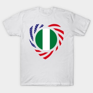 Nigerian American Multinational Patriot Flag (Heart) T-Shirt